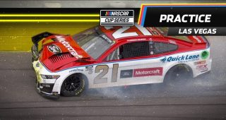 Burton hits wall during Group B practice at Las Vegas Motor Speedway