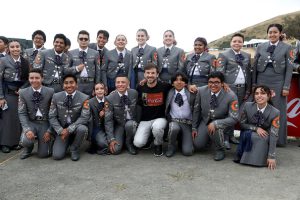 SONOMA, CA - JUNE 12: Mexican NASCAR driver Daniel Suárez, 30, No. 99 car, with Mariachi Cantares de Mi Tierra, of Santa Rosa, at Daniels Amigos, before the start of the Toyota/Save Mart 350 NASCAR Cup Series race at Sonoma Raceway on Sunday, June 12, 2022 in Sonoma, CA. Suárez became the first Mexican-born driver to win a NASCAR Cup Series race, claiming victory in the Toyota / Save Mart 350 at Sonoma Raceway on Sunday. Daniel is from Monterrey, Nuevo León, Mexico. (Gary Coronado / Los Angeles Times via Getty Images)