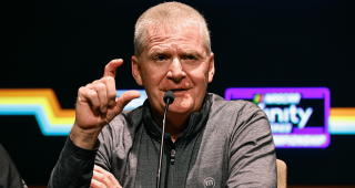 Harrison Burton surprises Jeff Burton with NASCAR’s 75 Greatest Drivers honor