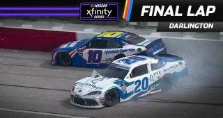 Kyle Larson wins the Xfinity race after a late-race pass