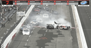 Brad Keselowski, Daniel Suarez involved in big crash in Late Model race at North Wilkesboro