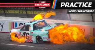 Akinori Ogata up in flames during NCTS practice