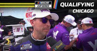 Denny Hamlin sets fastest lap, to start on pole at Chicago