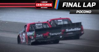 Kyle Busch steals the lead from Corey Heim for Trucks win