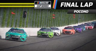 Denny Hamlin holds on to win at Pocono Raceway