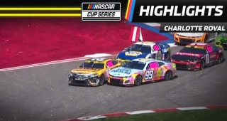 Daniel Suárez has issues on the Stage 2 restart, makes contact with Christopher Bell