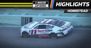 Hamlin into the wall and out of the race on Lap 236
