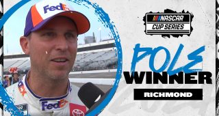Denny Hamlin charges to pole position at Richmond Raceway