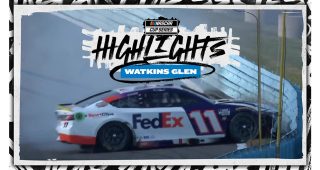 Denny Hamlin crashes in Turn 2 after contact with Keselowski