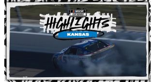 Larson gets loose into wall to bring out early caution