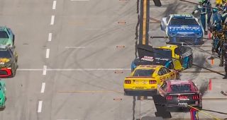 Chaos on pit road: Josh Berry, Joey Logano go for a spin