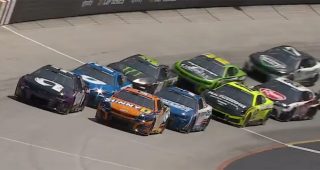 Cup Series race is underway at Bristol Motor Speedway