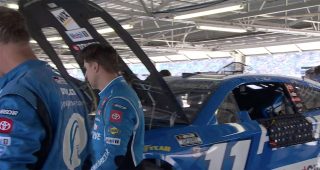 Hamlin goes to garage after mechanical problem on pit road