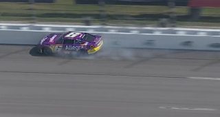 Keselowski crashes after tire goes down while running second