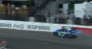 Daniel Suárez brings out first caution after smacking wall
