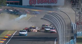 Contact from Hill sends McDowell hard into the wall, creating ‘Big One’ at Watkins Glen