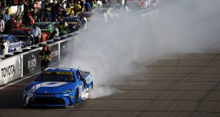 Burnout of the year? Hamlin gives epic smoke show at Gateway