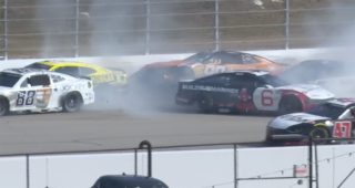 New England jumble: Wreck occurs during Stage 2 restart
