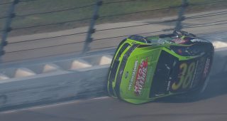 Zane Smith flips at Kansas after contact from Nemechek