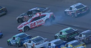 Restart wreck rewind: All angles of ‘Big One’ at Vegas