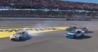 SVG slides through pit entry, gets stuck in grass for late Stage 2 caution