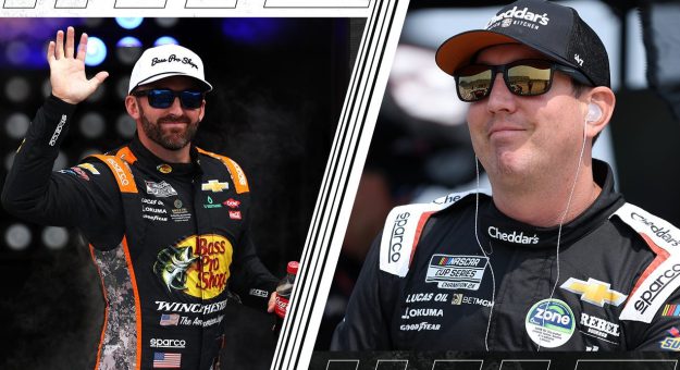 Austin Dillon and Kyle Busch in side-by-side graphic