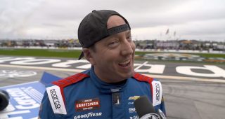 Kyle Busch happy to finally get a win with son Brexton at track