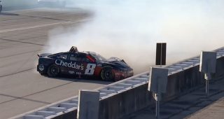 Kyle Busch’s day is done after crashing hard into the inside wall