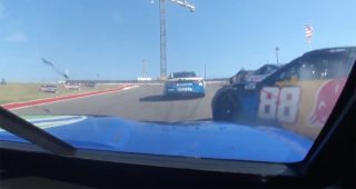 In-car: Watch Suárez make contact with Zilisch on Stage 2 restart