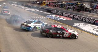 Busch spins, multicar crash brings out caution