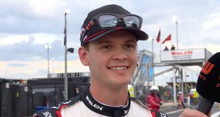 Love wins Talladega pole, shares team push-up challenge