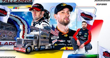cup cars racing at talladega