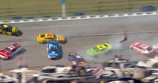 ‘Big One’ erupts at Talladega after Wallace gets sideways