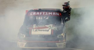 Hocevar explains whether his iconic burnout is a new tradition