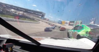 In-car camera: Preece contacts Gibbs, sending No. 54 Toyota spinning