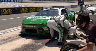 Aw, nuts! Nemechek exits pit box without wheel secured
