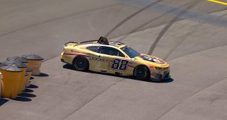 Zilisch spins entering pit road during All-Star Race qualifying