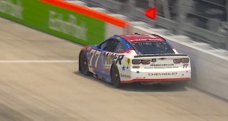 Hocevar gets into the wall for an All-Star caution
