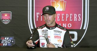 Hamlin reflects on tying Kyle Busch after Michigan win