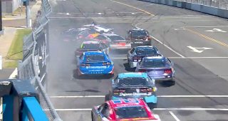 Multicar crash erupts on Stage 2 restart