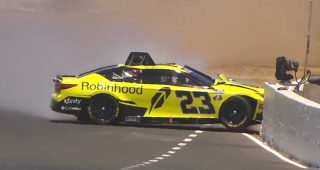 Wallace crashes into wall early in Sonoma qualifying