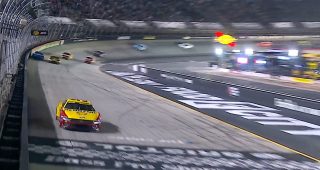 Logano wins Bristol as Larson edges Hocevar for second