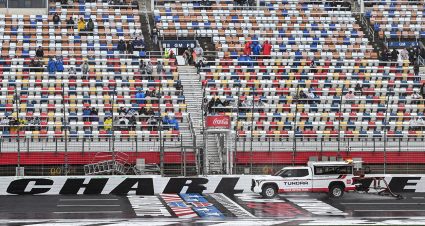 air dryer dries the track at charlotte motor speedway