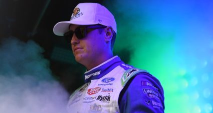 Zane Smith looks on before a NASCAR Cup Series event.